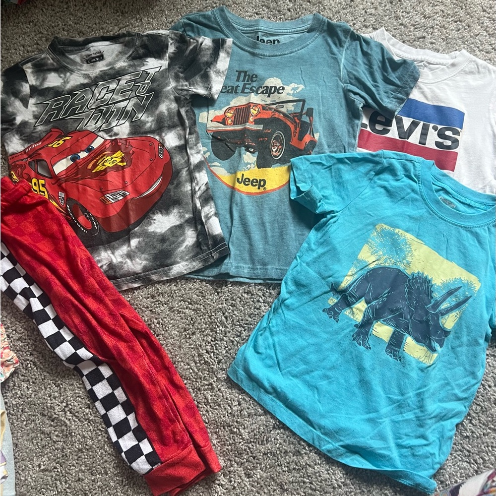 Kids Graphic T-Shirts Set - Red, Blue, White